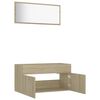 804803 vidaXL 2 Piece Bathroom Furniture Set Sonoma Oak Chipboard