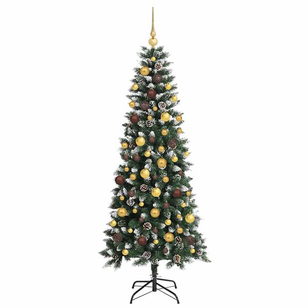 vidaXL Gervi j&oacute;latr&eacute; me&eth; 300 LED Gr&aelig;nn 180 cm PVC, plast og st&aacute;l
