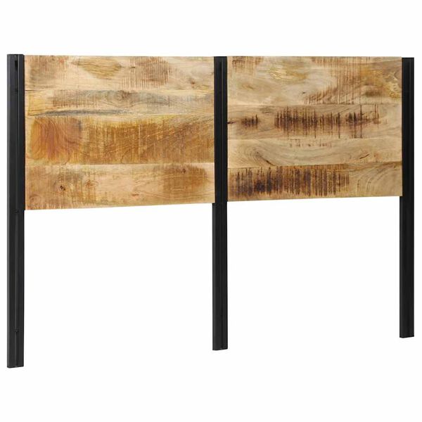 vidaXL H&ouml;fu&eth;gafl 160 cm Gegnheill Mang&oacute;vi&eth;ur og J&aacute;rn