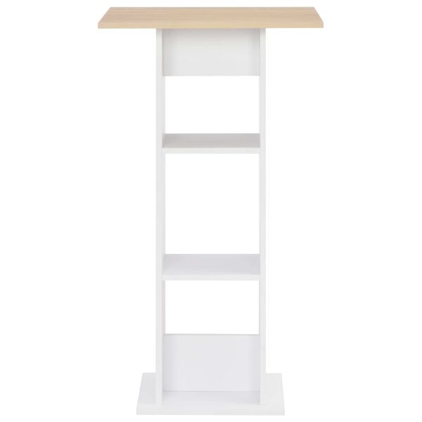 vidaXL Barborð Hvítt og Sonoma-Eik 60x60x110 cm