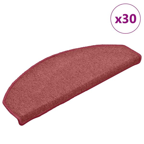 vidaXL Stigamottur 30 stk 65x24x4 cm Bordeaux h&aacute;lfhringlaga st&oacute;rar