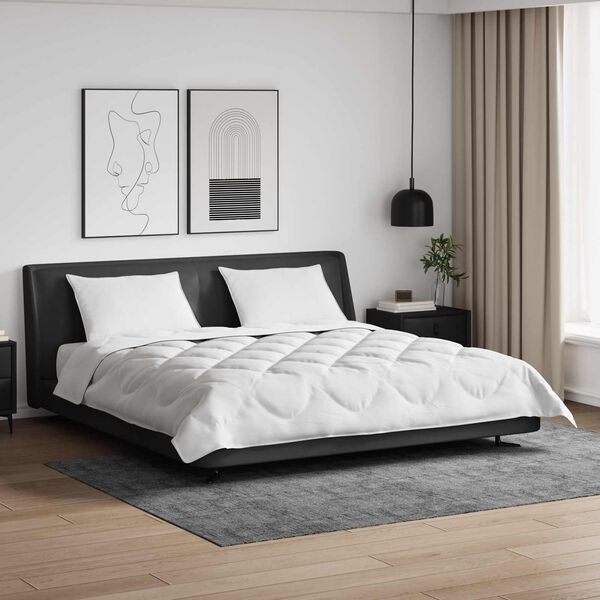 vidaXL Allt&iacute;mabils d&uacute;nteppi me&eth; kodda 3 pcs Hv&iacute;tt M&iacute;kr&oacute;f&iacute;ber