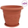 vidaXL Pl&ouml;ntupottar 24 pcs Ekkert Rautt &Oslash; 39 x 32 cm Plast