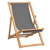 vidaXL Samanfellanlegur Strandst&oacute;ll Gegnheilt Tekk Gr&aacute;r