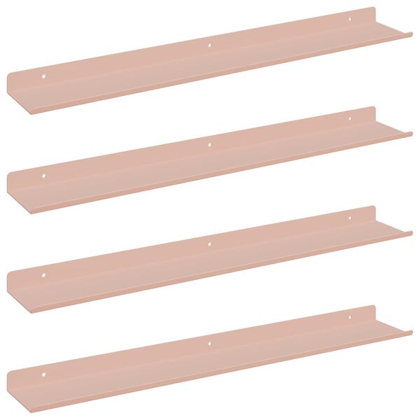 vidaXL Flj&oacute;tandi skrifbor&eth; 4 pcs Bleikur 60 x 9 x 2,5 cm St&aacute;l