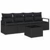 vidaXL S&oacute;fasett 5 pcs Svartur p&oacute;l&yacute;rattan