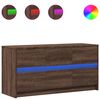 vidaXL Sj&oacute;nvarpssk&aacute;pur me&eth; LED Br&uacute;nn Eik 100x34x50 cm Samsettur Vi&eth;ur