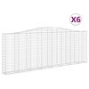 vidaXL Bogadregnir Grj&oacute;tkassar 6 stk. 400x30x140/160 cm Sinkh&uacute;&eth;a&eth; J&aacute;rn