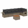 vidaXL 7-Hluta Gar&eth;s&oacute;fasett me&eth; Sessum Gr&aacute;tt P&oacute;l&yacute;rattan