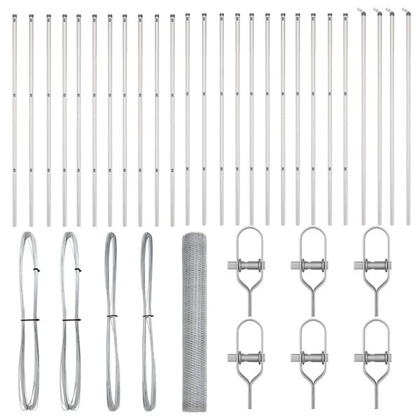 vidaXL Gir&eth;ingarp&oacute;stur Silfur 50 x 1,2 m (25 mm net) St&aacute;l