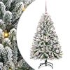vidaXL Gervi j&oacute;latr&eacute; me&eth; 150 LED Gr&aelig;nn og hv&iacute;tur 120 cm PVC og m&aacute;lmur