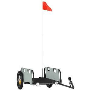 vidaXL Reiðhjólavagn Grár Oxfordefni & Járn