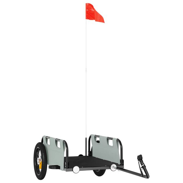 vidaXL Reiðhjólavagn Grár Oxfordefni & Járn