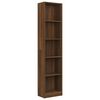 vidaXL B&oacute;kask&aacute;pur 5 Hillur Reykt&oacute;na Eik 40x24x175 cm Samsettur Vi&eth;ur
