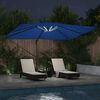 vidaXL Cantilever Roma Parasol Blátt og svart 352 x 251 x 265 cm