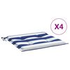 vidaXL S&aelig;tissessur 2 stk. Bl&aacute;ar & Hv&iacute;tar Rendur 50x50x4 cm Efnis&aacute;kl&aelig;&eth;i