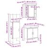 vidaXL Baðherbergismublasett með hillu 3 pcs Brúnn 60 x 30 x 60 cm