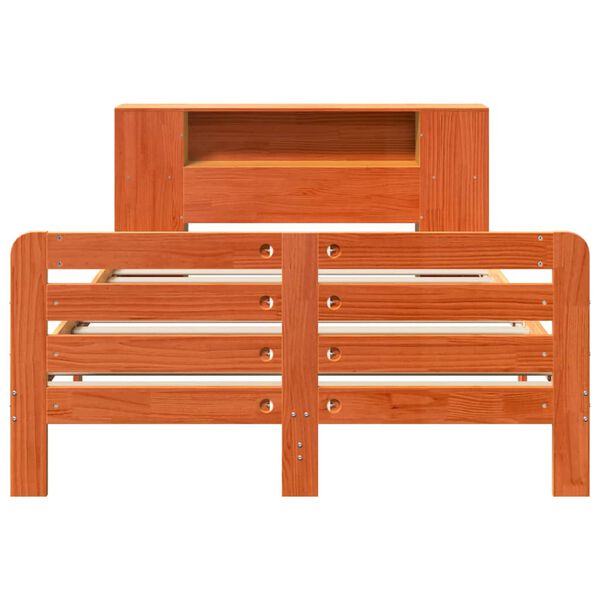 vidaXL R&uacute;mgrind &aacute;n D&yacute;nu Vaxbr&uacute;n 140x200 cm Gegnheil Fura