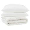 vidaXL S&aelig;ng me&eth; kodda 3 pcs Hv&iacute;tt Microfleece