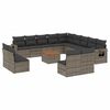 vidaXL 14 Hluta Gar&eth;s&oacute;fasett me&eth; Sessum Gr&aacute;r P&oacute;l&yacute;rattan