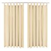 vidaXL Micro-sat&iacute;n Gluggatj&ouml;ld 2 stk. me&eth; Lykkjum 140x225 cm Dr&ouml;ppu&eth;