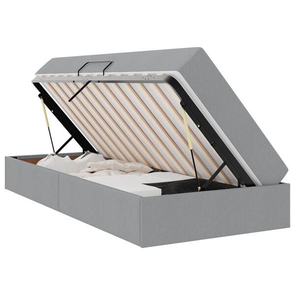 vidaXL R&uacute;m me&eth; geymslur&yacute;mi og d&yacute;nu Lj&oacute;sgr&aacute;r 90 x 190 cm P&oacute;l&yacute;ester