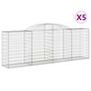 vidaXL Bogadregnir Grj&oacute;tkassar 5 stk. 300x50x100/120 cm Sinkh&uacute;&eth;a&eth; J&aacute;rn