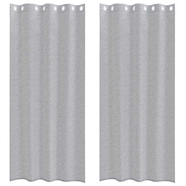 vidaXL Voile gardína 2 pcs Dökk grá 260 x 140 cm Pólýester