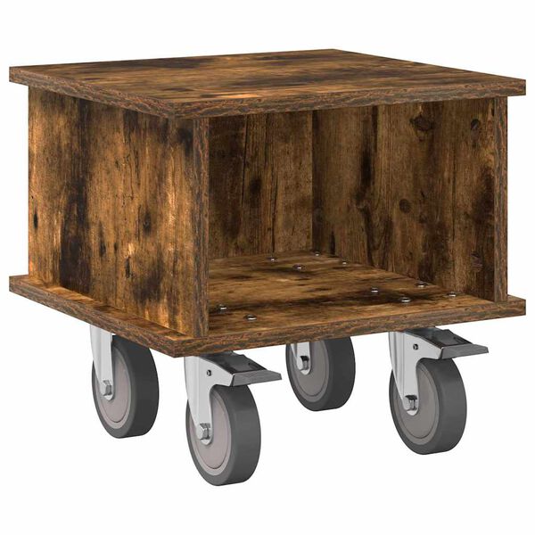 vidaXL Sj&oacute;nvarpsstandur Rau&eth;-eik 37 x 35 x 35 cm Samsettur vi&eth;ur