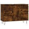 vidaXL Ba&eth;herbergissk&aacute;pur Reyklitu&eth; Eik 80x33x60cm Samsettur Vi&eth;ur