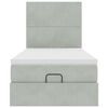 vidaXL Ottoman rúmgrind með dýnum Ljósgrár 80x200cm Flauel