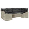 vidaXL S&oacute;fasett me&eth; p&uacute;&eth;i 6 pcs Lj&oacute;sgr&aacute;tt p&oacute;l&yacute;rattan