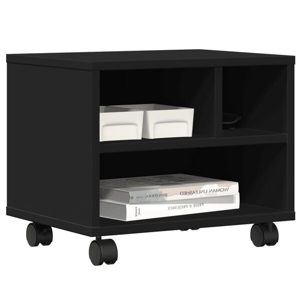 vidaXL Prentarastandur á Hjólum Svartur 41x32x34,5 cm