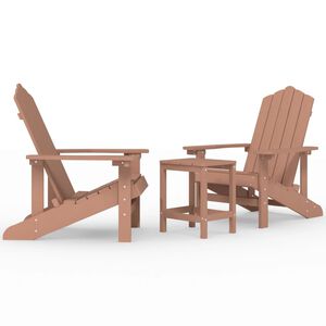 vidaXL Adirondack Gar&eth;st&oacute;lar me&eth; Bor&eth;i HDPE Br&uacute;nir