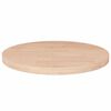 vidaXL Kringl&oacute;tt Bor&eth;plata &Oslash;30x2,5 cm &Oacute;me&eth;h&ouml;ndlu&eth; Gegnheil Eik