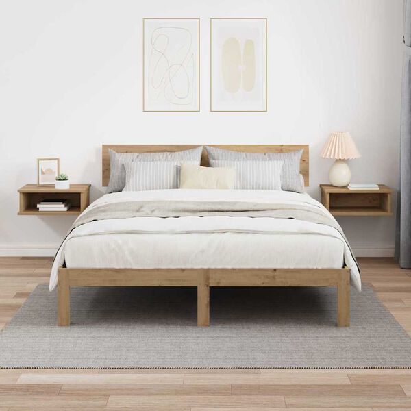 vidaXL N&aacute;ttbor&eth; 2 pcs Artisan Eik 40 x 31 x 15 cm Samsettur vi&eth;ur