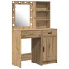 vidaXL Snyrtibor&eth;ssetur me&eth; LED 2 pcs Artisan Eik Samsettur vi&eth;ur