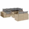 vidaXL 11 Hluta Gar&eth;s&oacute;fasett me&eth; Sessum Drapplita&eth; P&oacute;l&yacute;rattan
