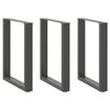 vidaXL bor&eth;stofubor&eth;sf&aelig;tur U-laga 3 stk. antras&iacute;t 70x(72-73) cm st&aacute;l