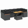 vidaXL 8 Hluta Gar&eth;s&oacute;fasett me&eth; Sessum Svartur P&oacute;l&yacute;rattan