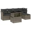 vidaXL 6 -Hluta Gar&eth;s&oacute;fasett me&eth; Sessum Gr&aacute;tt P&oacute;l&yacute;rattan