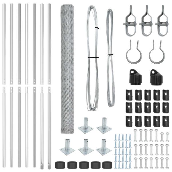 vidaXL Gir&eth;ingarp&oacute;stur Silfur 10 x 1,6 m (13 mm net) St&aacute;l