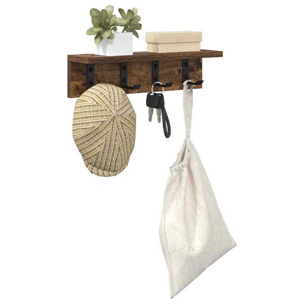 vidaXL Vegghengt fatahengi Vegghengt Rau&eth;-eik 40 x 10,5 x 10,5 cm