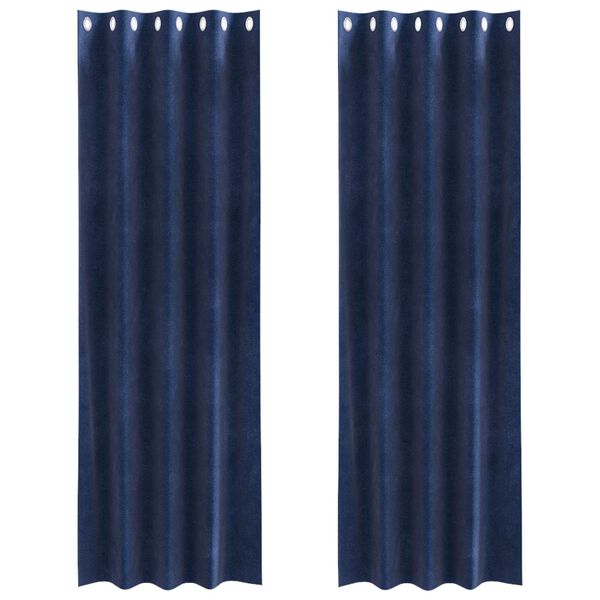 vidaXL Myrkratj&ouml;ld 2 pcs D&ouml;kkbl&aacute;r 140 x 225 cm Flauel