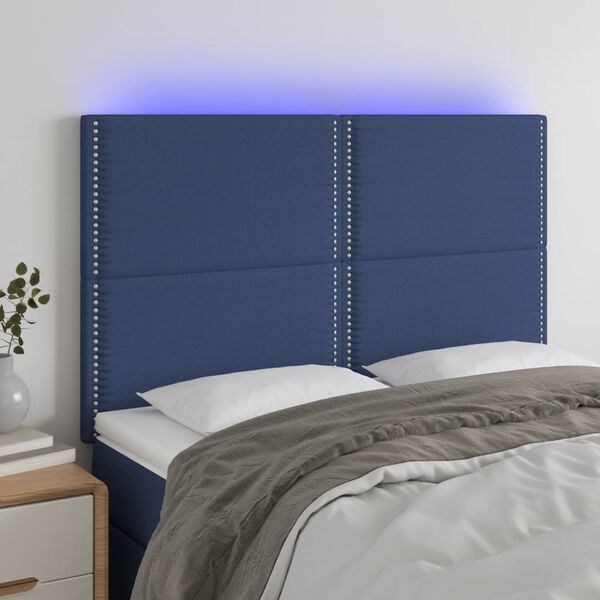 vidaXL LED h&ouml;fu&eth;gafl Bl&aacute;tt 144x5x118/128 cm Efni