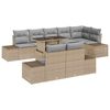vidaXL Gar&eth;s&oacute;fa sett me&eth; geymslu 9 pcs Drapplita&eth;ur Poly rattan