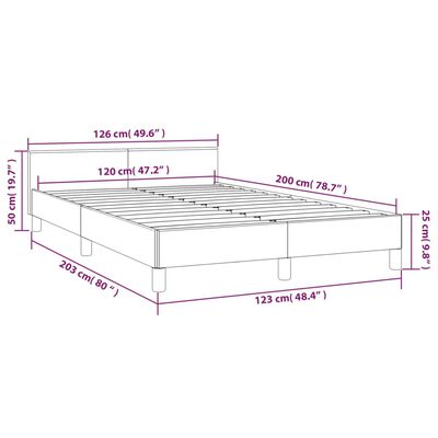 vidaXL Rúmgrind án Dýnu Svört 120x200 cm Tauáklæði