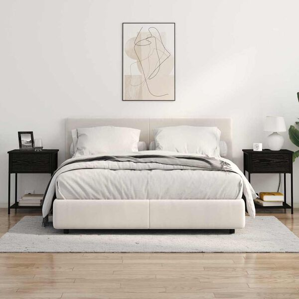 vidaXL Noat&ouml;flu sk&aacute;pur me&eth; sk&uacute;ffu 2 pcs Svartur Eik 42 x 41 x 56 cm