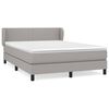 vidaXL H&oacute;lfa&eth; Springr&uacute;m me&eth; D&yacute;nu Lj&oacute;sgr&aacute;tt 140x190 cm Efni
