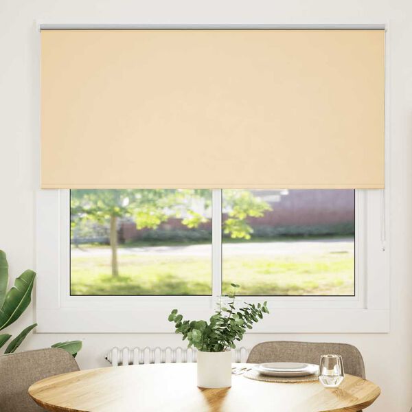 vidaXL R&uacute;llugard&iacute;nur Blackout Beige 165x150 cm Efni Breidd 161,6 cm